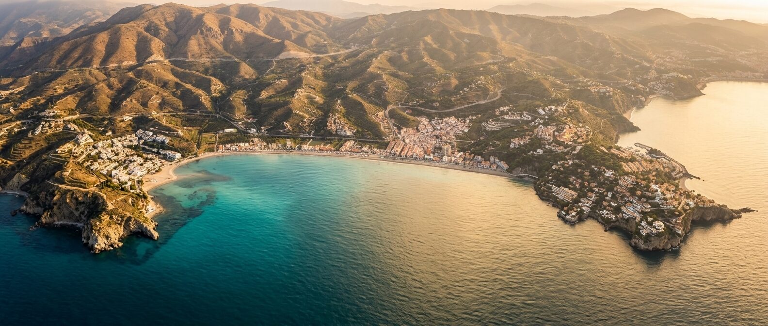 La bahía de La Herradura al atardecer