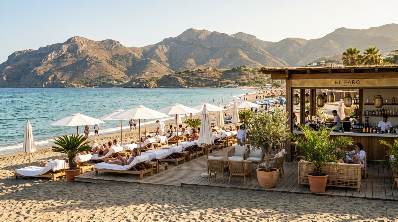 Beach club a pie de playa
