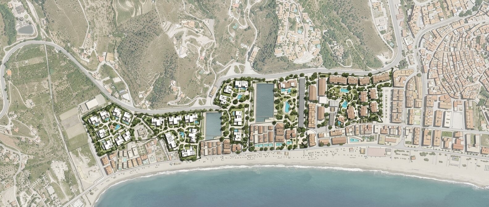 Plano en planta del masterplan con texturas